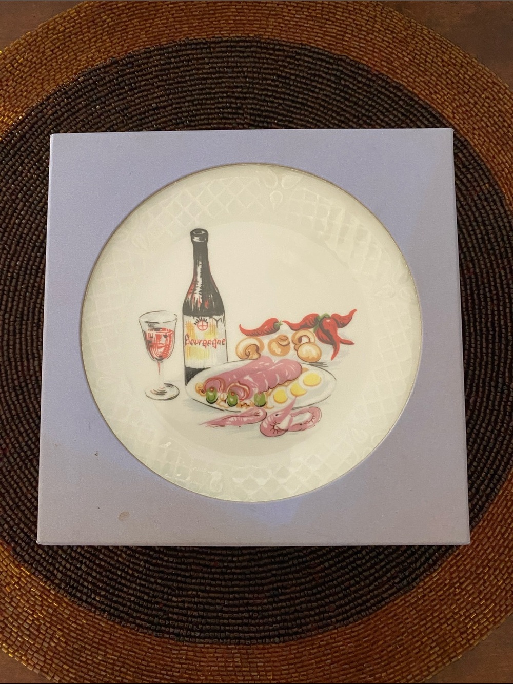 Philippe Deshoulieres Limoges Cocktail Plates Boxed Set of 6
